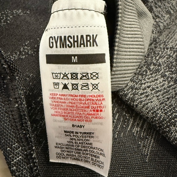 Gymshark Leggings Adapt Seamless High Rise Black Gray Gradient Geo Medium - Picture 2 of 5